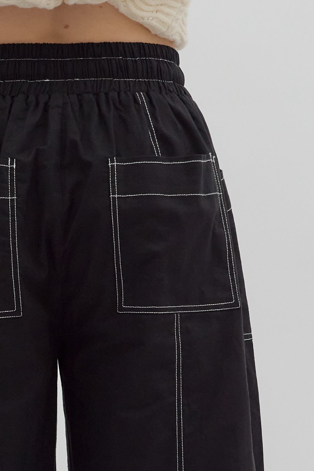 Penelope Black High-Waist Drawstring Wide-Leg Pants - Uniquely Claudia Boutique