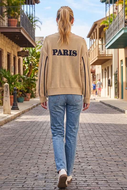 Postcard From Paris Button-Down Cardigan