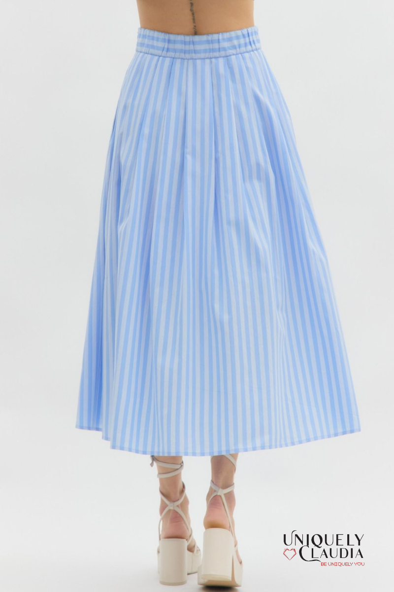 Presley Striped Top & Midi Skirt Set | Uniquely Claudia Boutique