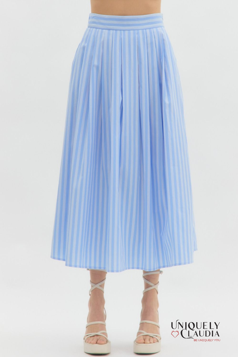 Presley Striped Top & Midi Skirt Set | Uniquely Claudia Boutique