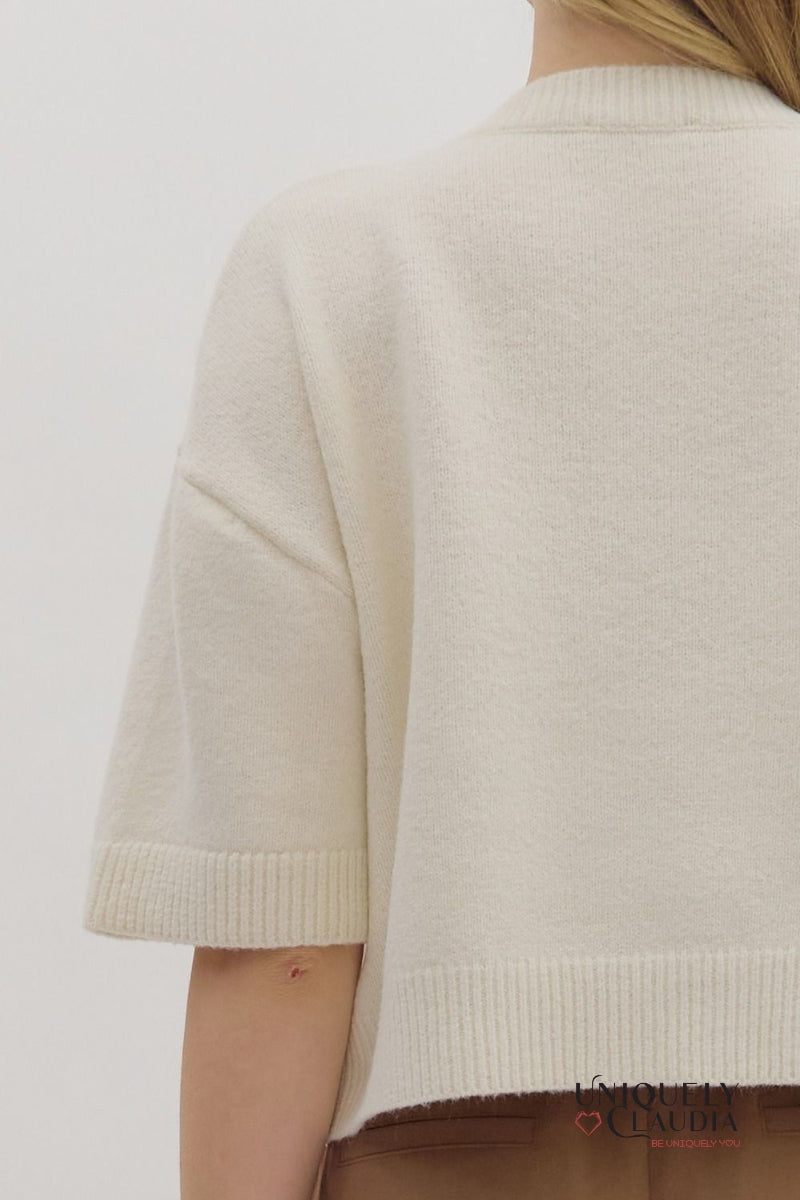 Saddle Up Short-Sleeve Knit Cardigan