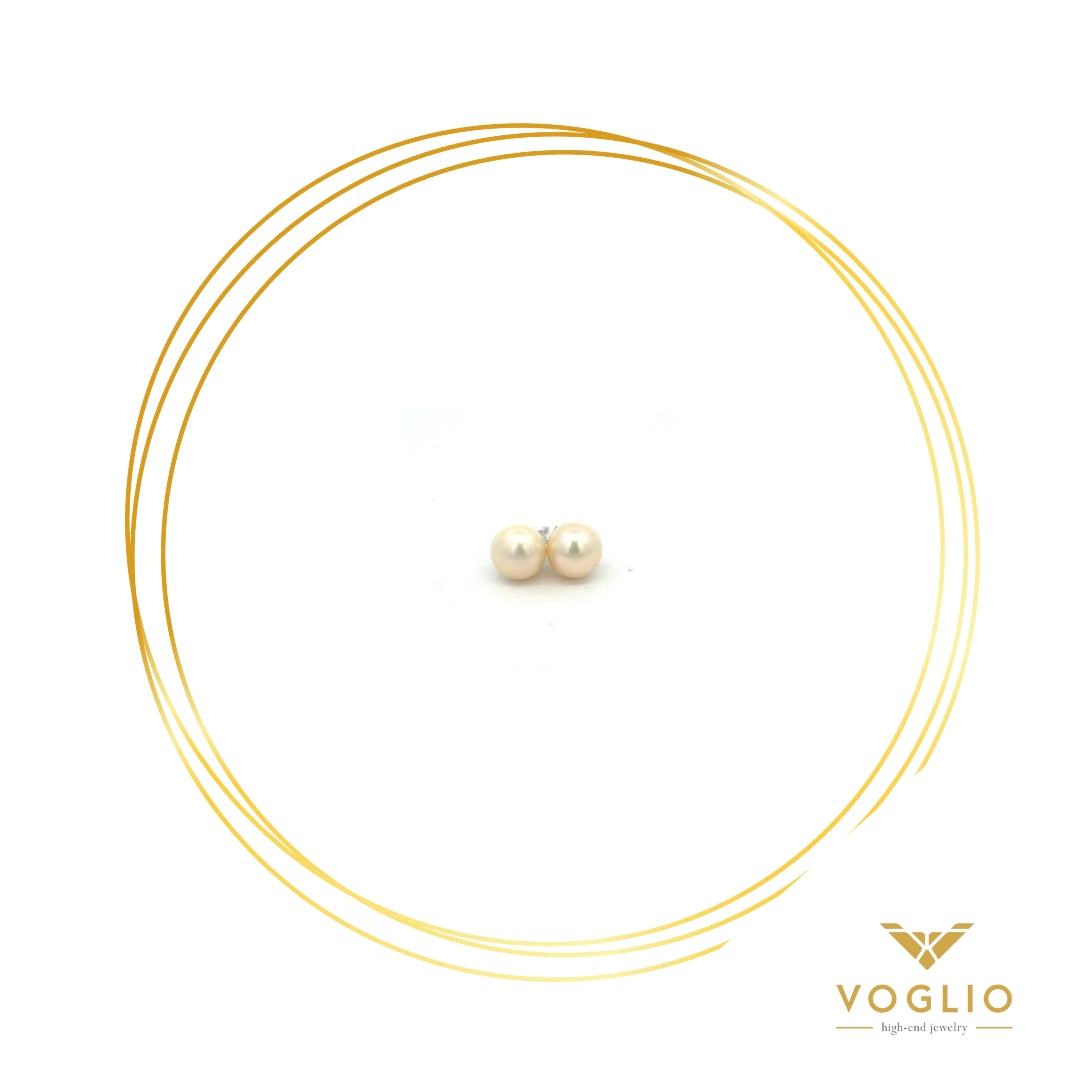 VOGLIO: Small Pearl Sterling Silver Earrings