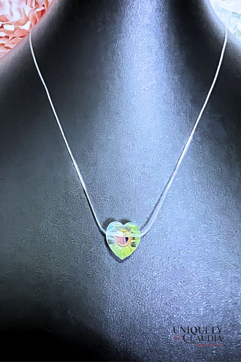 Women's Necklace Swarovski Floating Heart Illusion Necklace | Uniquely Claudia Boutique