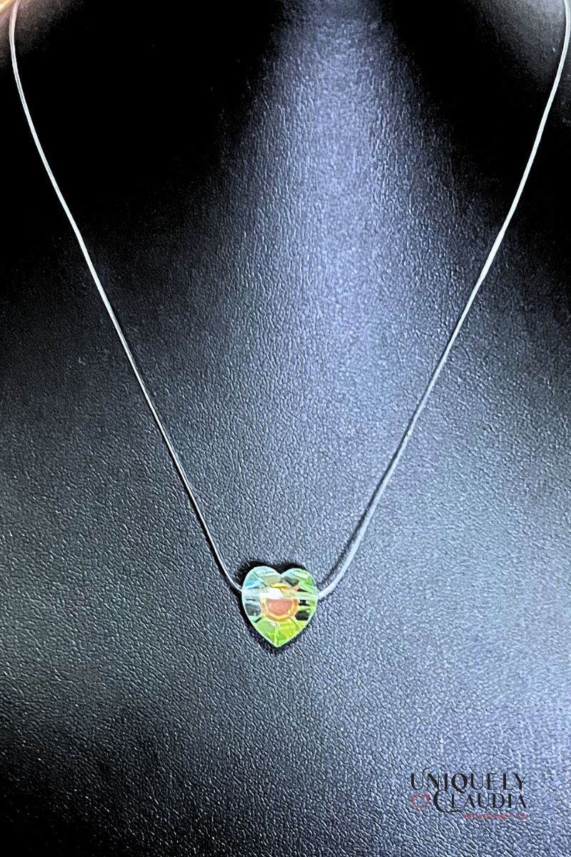 Women's Necklace Swarovski Floating Heart Illusion Necklace | Uniquely Claudia Boutique