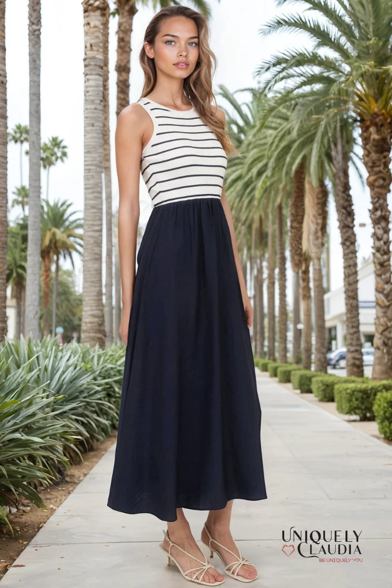 Valerie Stripe Tank Maxi Dress | Uniquely Claudia
