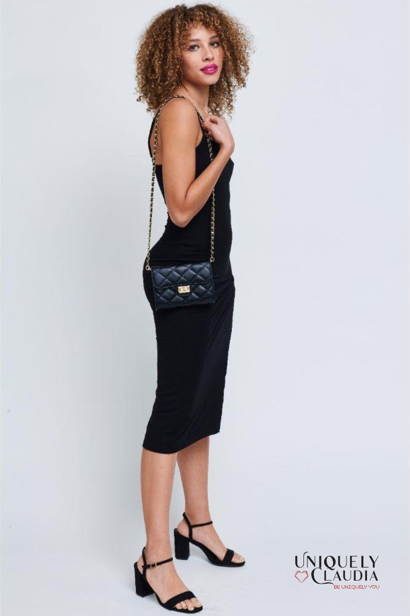 Wendy Quilted Black Crossbody Bag | Uniquely Claudia Boutique