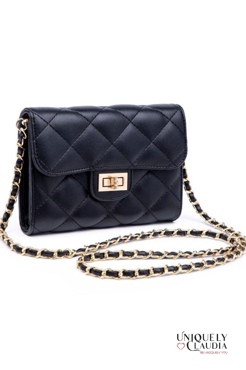 Wendy Quilted Black Crossbody Bag | Uniquely Claudia Boutique