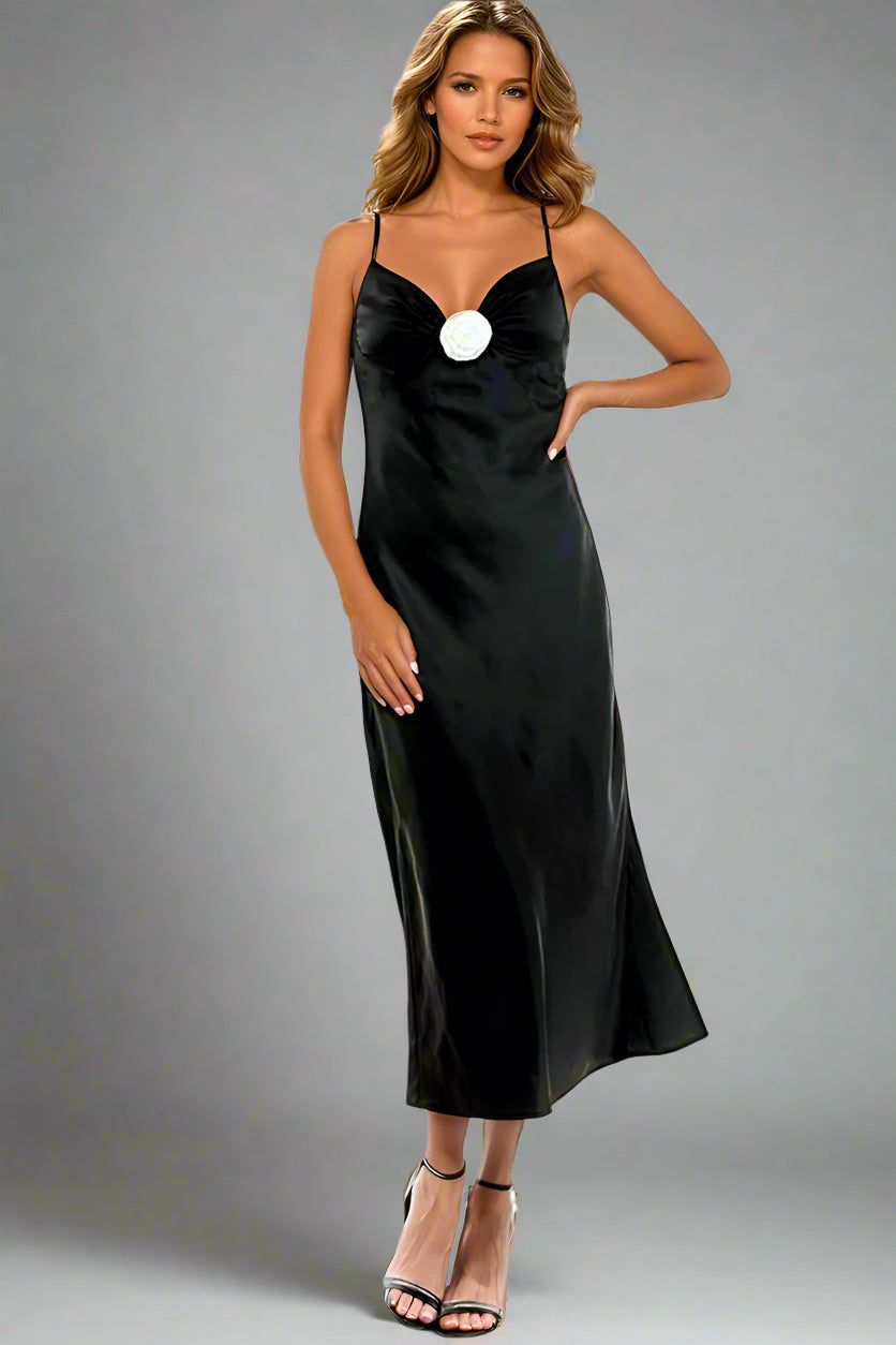 Roselle Satin Maxi Dress | Uniquely Claudia Boutique