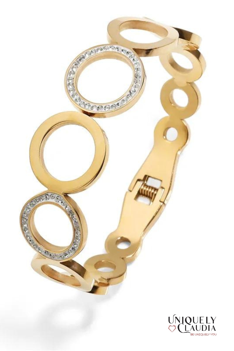 Infinite Sparkles Circles Stainless Steel Cuff | Uniquely Claudia Boutique