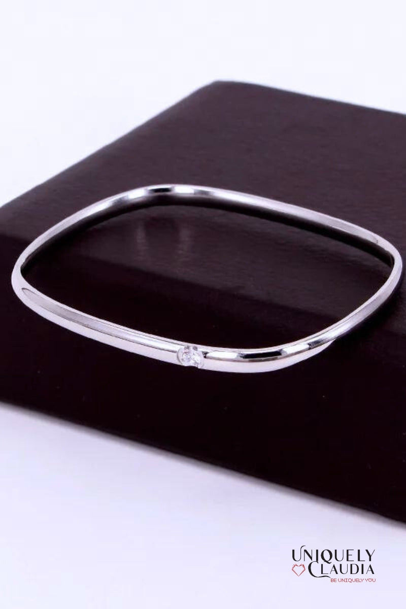 Spark Rectangle Stainless Steel Bangle  | Uniquely Claudia Boutique