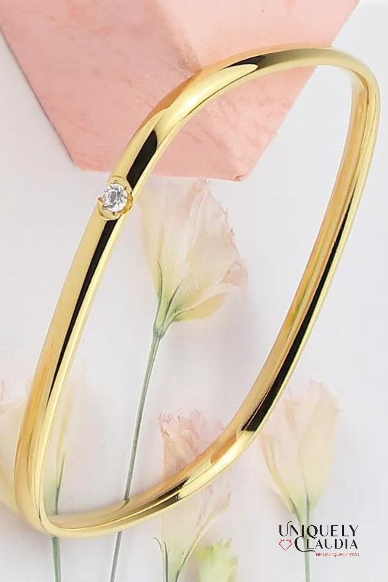 Spark Rectangle Stainless Steel Bangle  | Uniquely Claudia Boutique