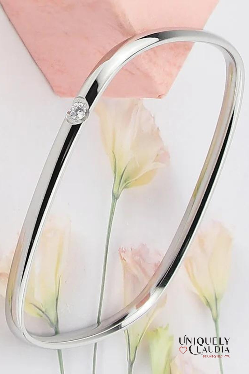 Spark Rectangle Stainless Steel Bangle  | Uniquely Claudia Boutique