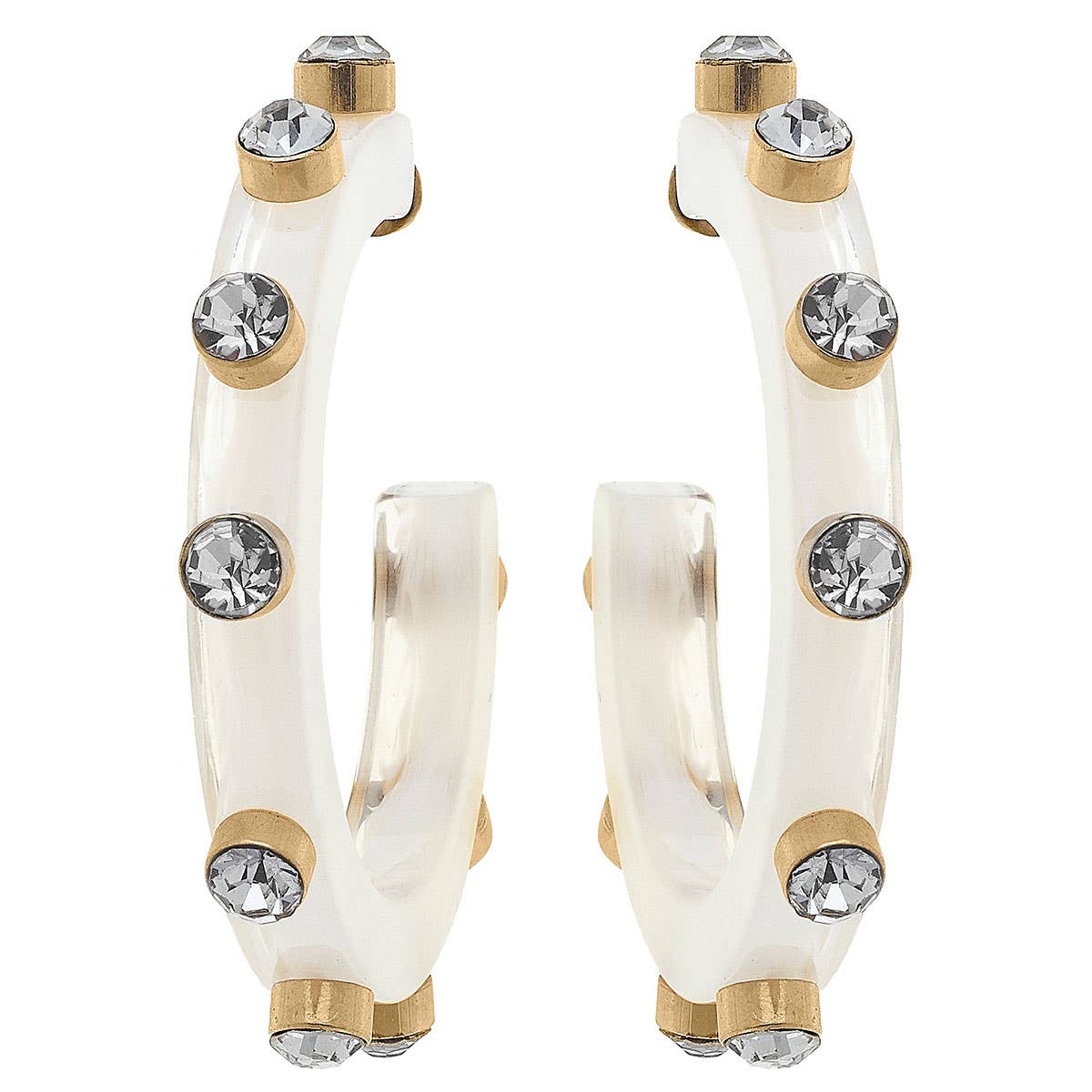 Renee Resin & Rhinestone Hoop Earrings | Uniquely Claudia Boutique