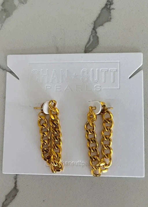 Chain Loop Water-Resistant Earrings | Uniquely Claudia Boutique