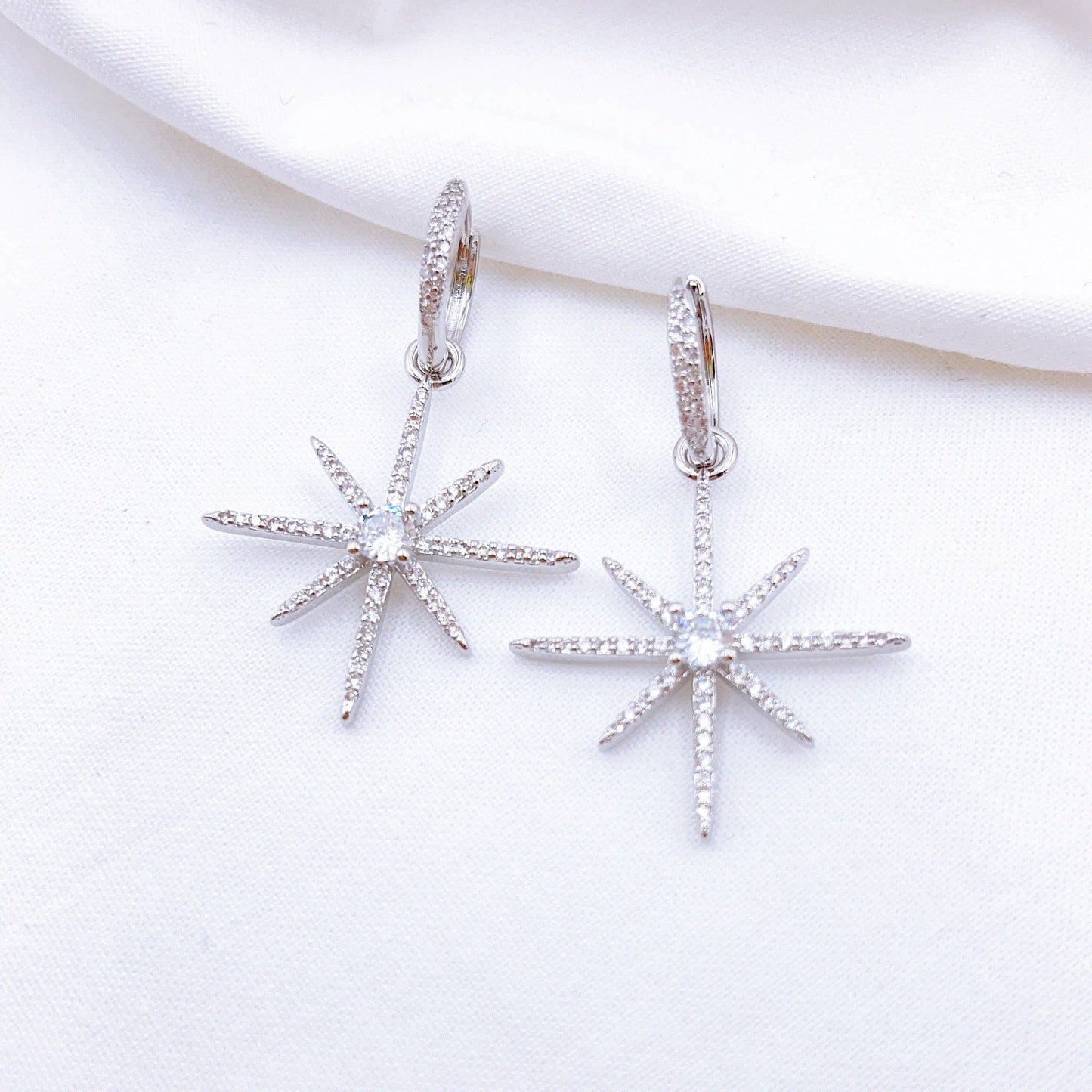 Follow The Star Silver-Plated Hoop Earrings