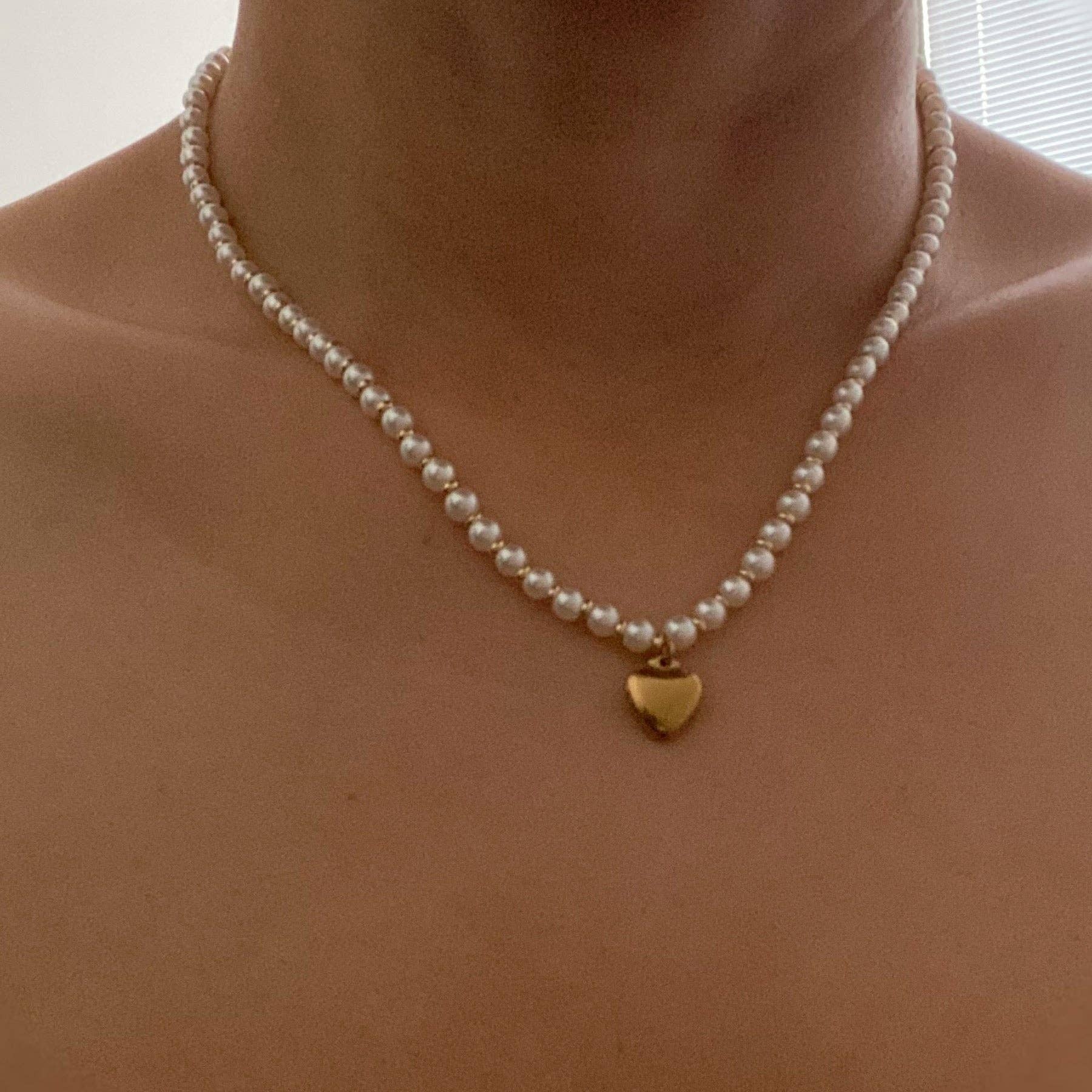 Pearl And Gold Bauble Heart Necklace - Uniquely Claudia Boutique