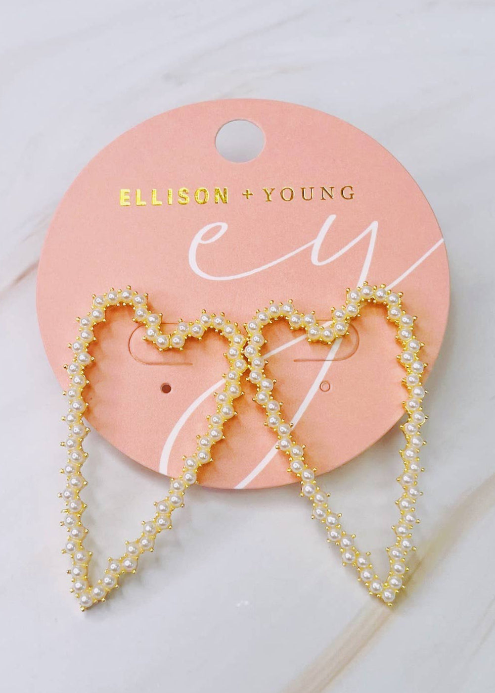 Pearl Encrusted Heart Earrings - Uniquely Claudia Boutique