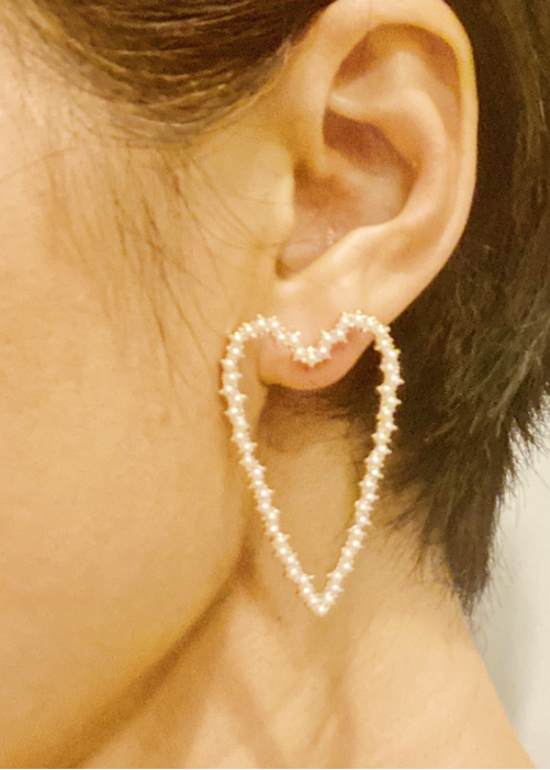 Pearl Encrusted Heart Earrings - Uniquely Claudia Boutique