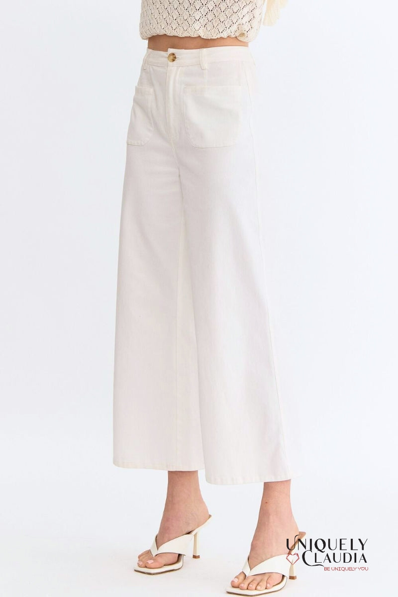 Kelly Off-White Culotte Pants - Uniquely Claudia Boutique