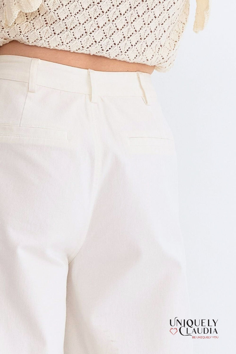 Kelly Off-White Culotte Pants - Uniquely Claudia Boutique