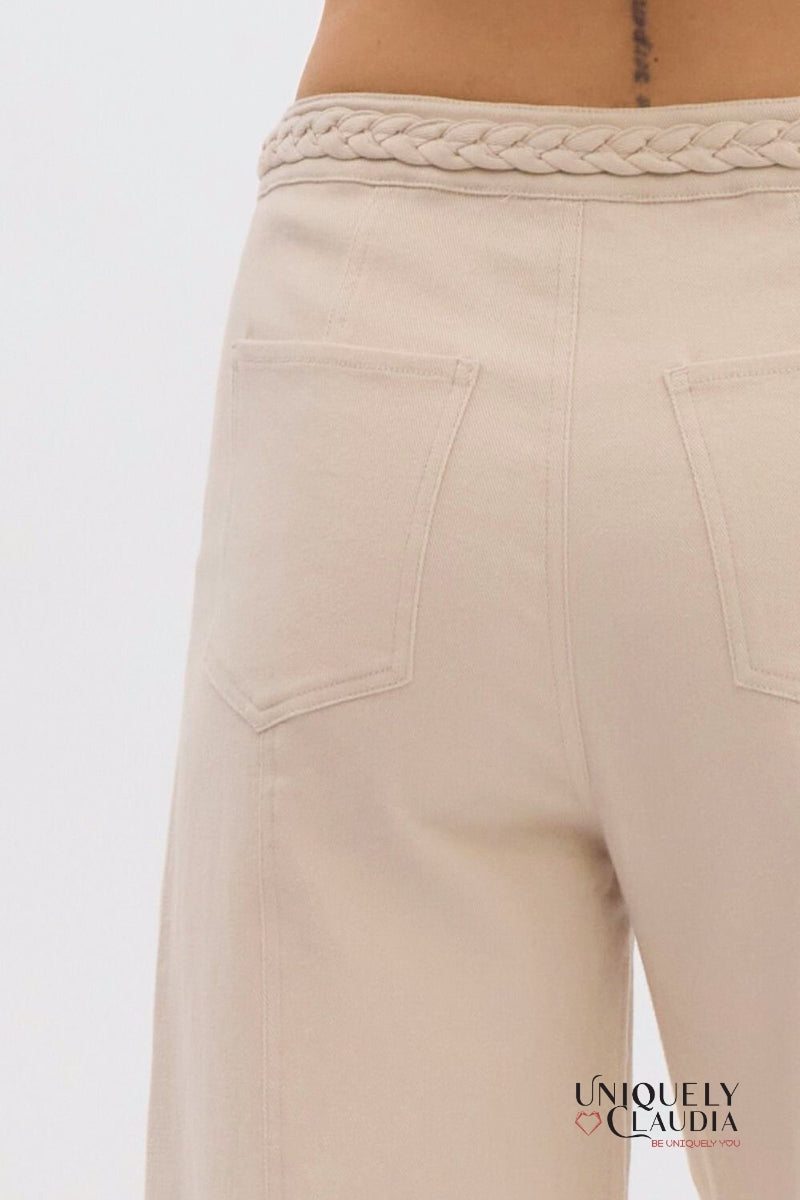 Gina Braided Detail Pants | Uniquely Claudia Boutique