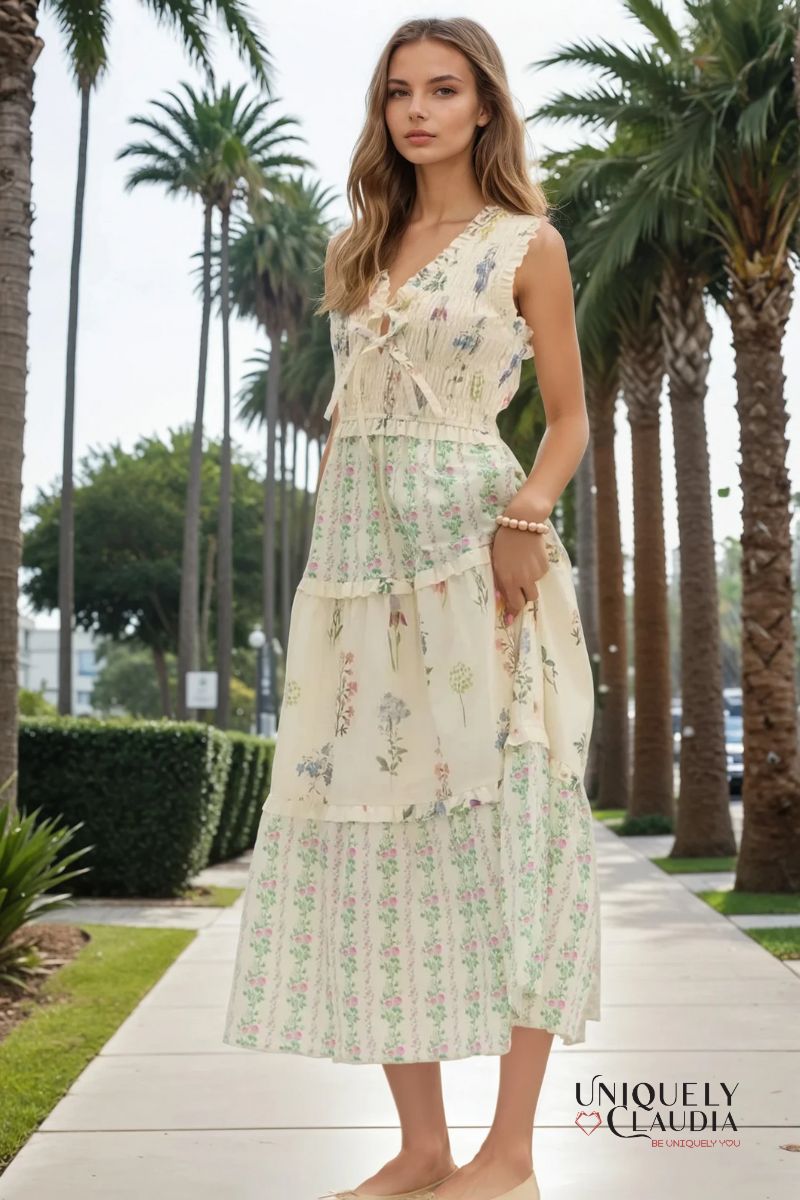 Jane Tiered Sleeveless Midi Dress