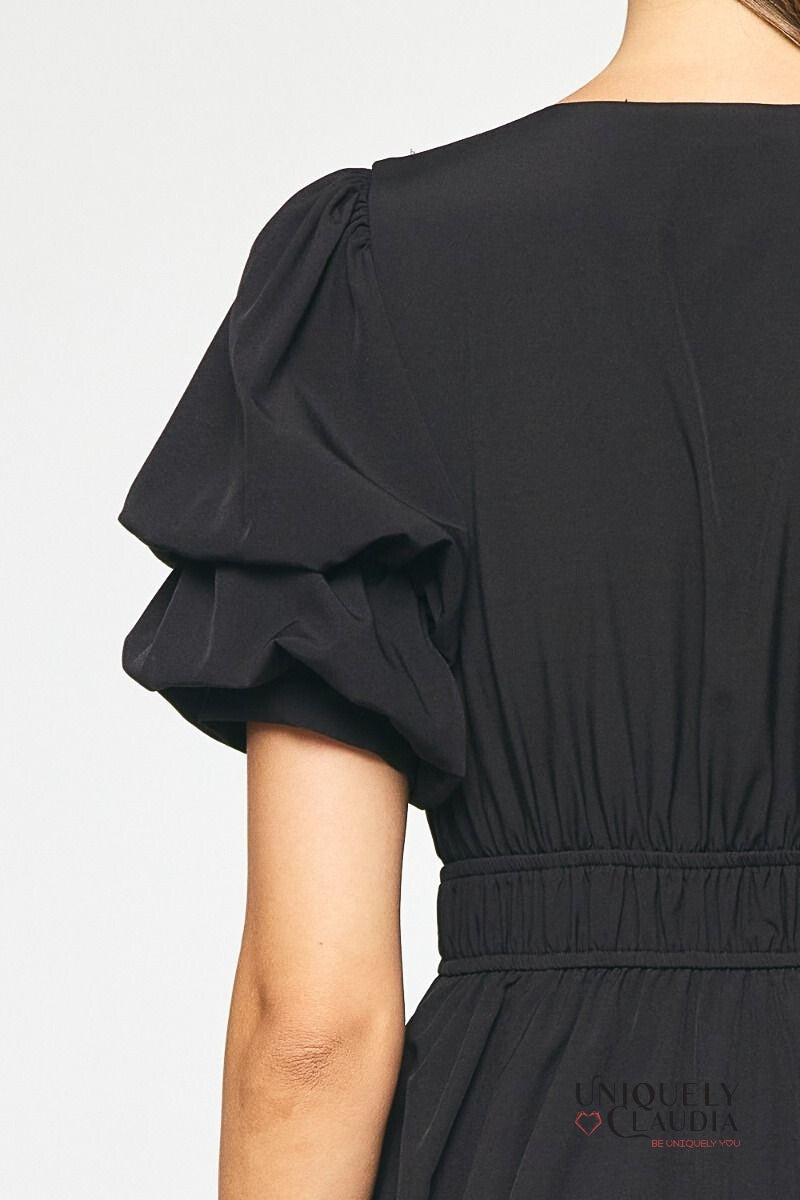 Cassidy Double Layer Sleeves Babydoll Dress | Uniquely Claudia Boutique