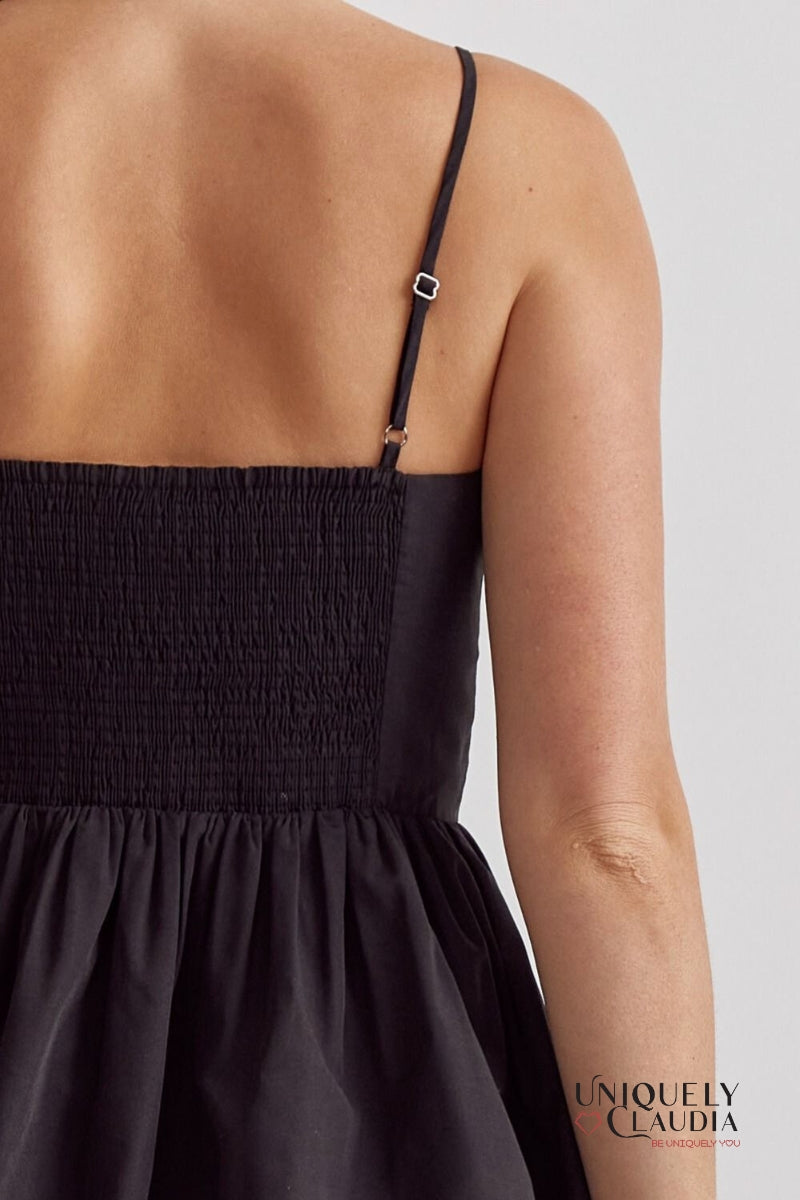 Marisa Spaghetti Strap Puff Mini Dress | Uniquely Claudia Boutique