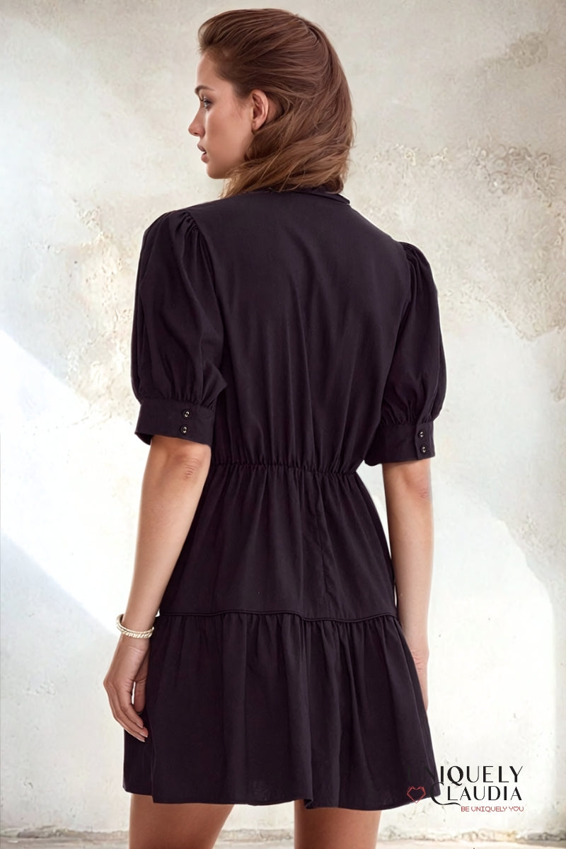 Victoria Front Bow Mini Dress - Uniquely Claudia Boutique