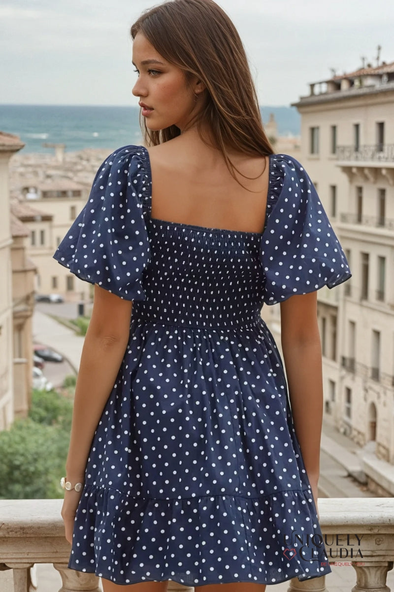Brianna Polka Dot Mini Dress - Uniquely Claudia Boutique
