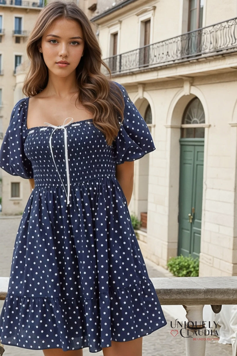 Brianna Polka Dot Mini Dress - Uniquely Claudia Boutique