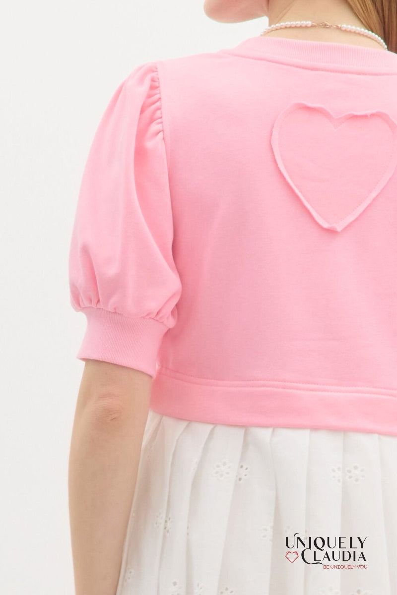 Brenda Two-Tone Pleated Eyelet Mini Dress | Uniquely Claudia Boutique
