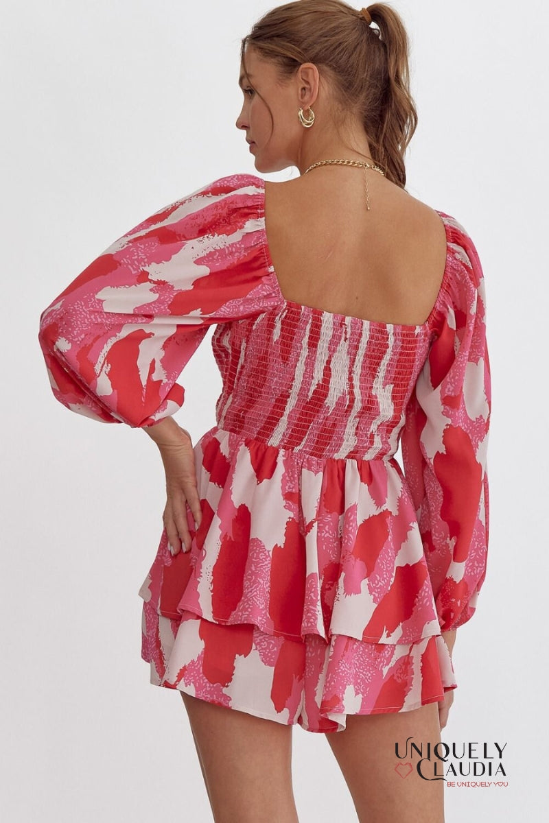 Joni Tiered Long Sleeve Romper | Uniquely Claudia Boutique