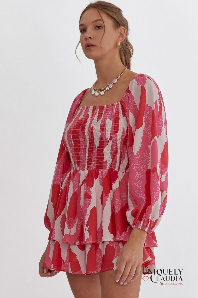Joni Tiered Long Sleeve Romper | Uniquely Claudia Boutique