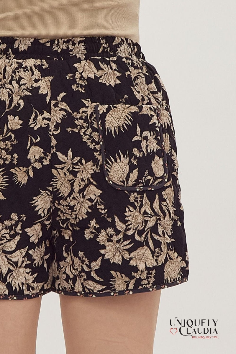 Maxine Floral Print Quilted Vest & Short Set | Uniquely Claudia Boutique
