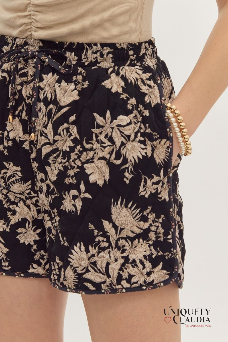 Maxine Floral Print Quilted Vest & Short Set | Uniquely Claudia Boutique