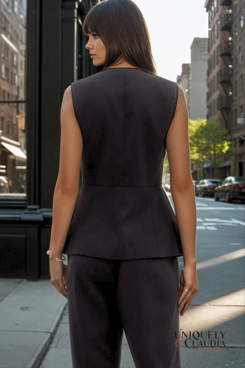 Veronica Structured Vest Top & Pant Set | Uniquely Claudia Boutique