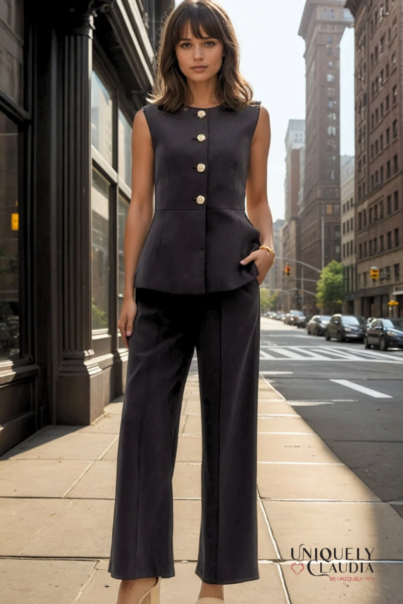Veronica Structured Vest Top & Pant Set | Uniquely Claudia Boutique