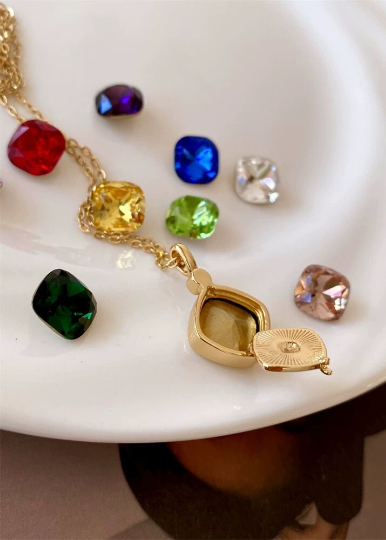10 Stone Interchangeable Gemstone Necklace | Uniquely Claudia