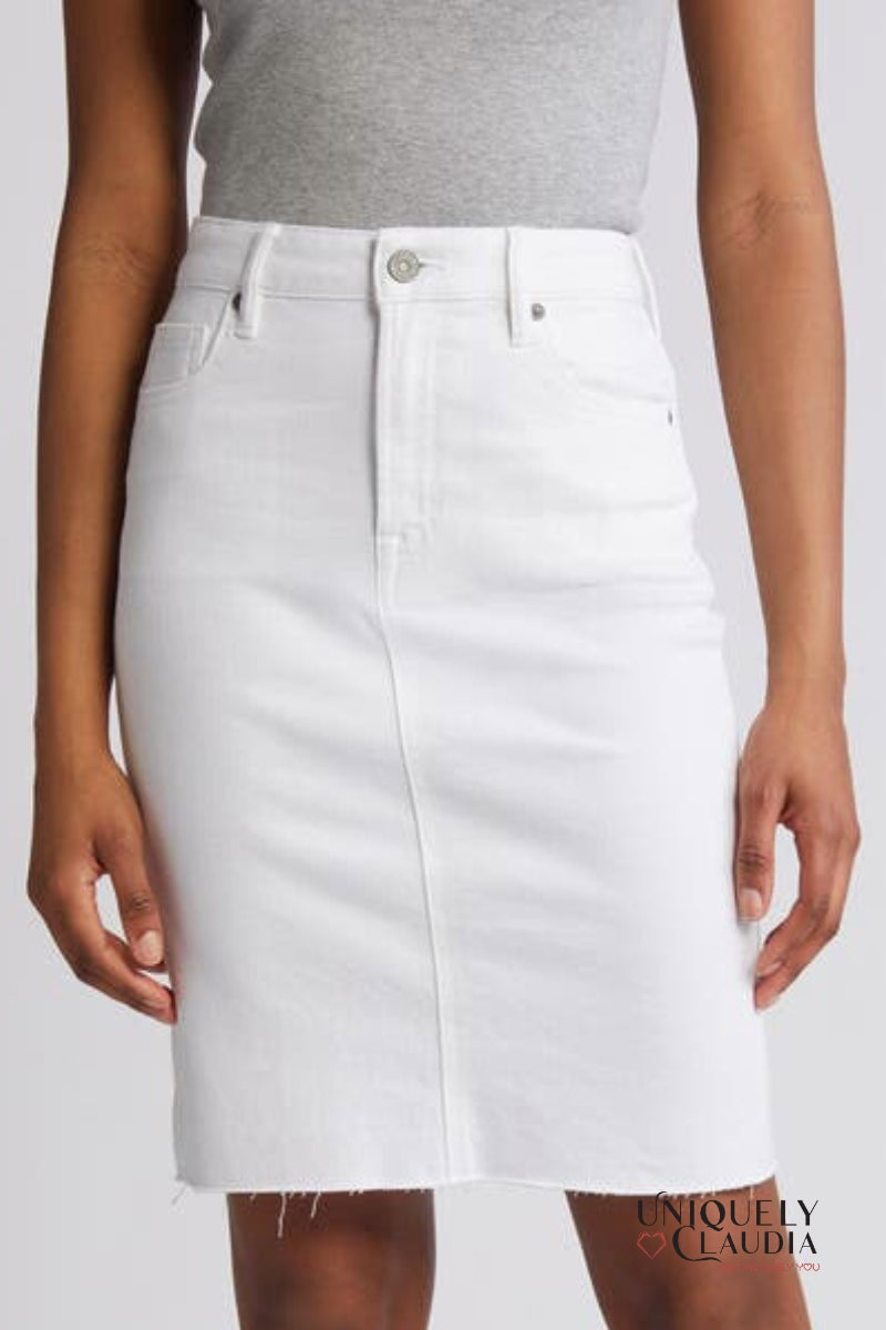 Jacquie Knee Length Midi Stretch Skirt | Uniquely Claudia