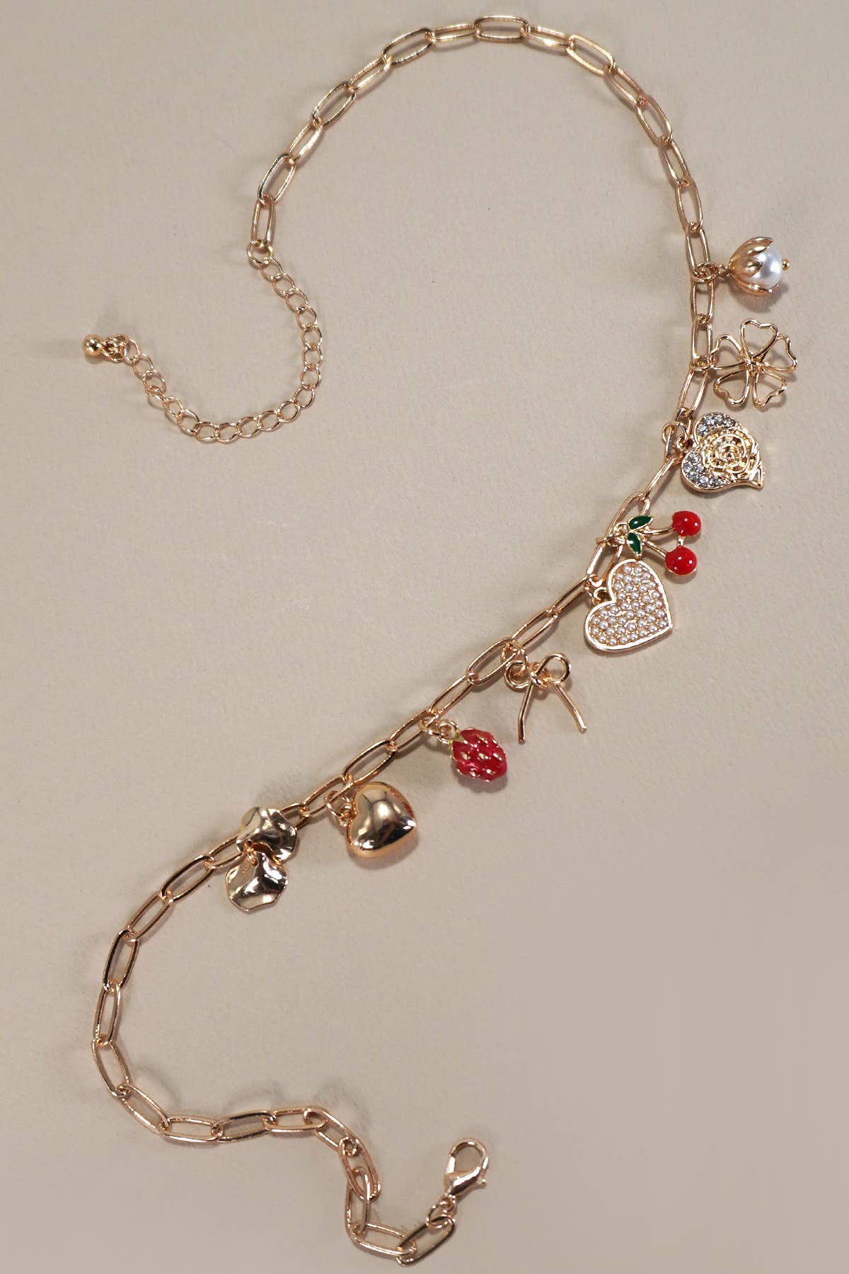 Hearts & Fruits Charm Necklace | Uniquely Claudia