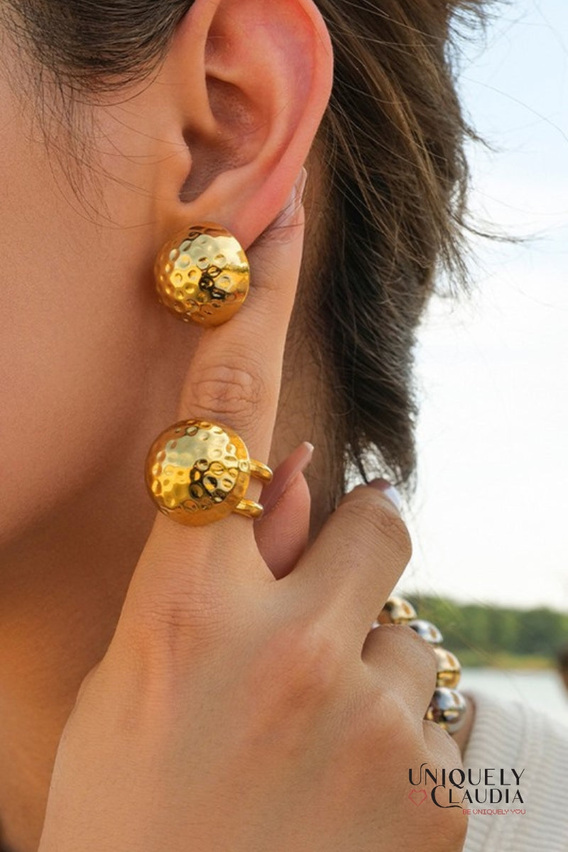 Hammered Dome Adjustable Ring | Uniquely Claudia Boutique