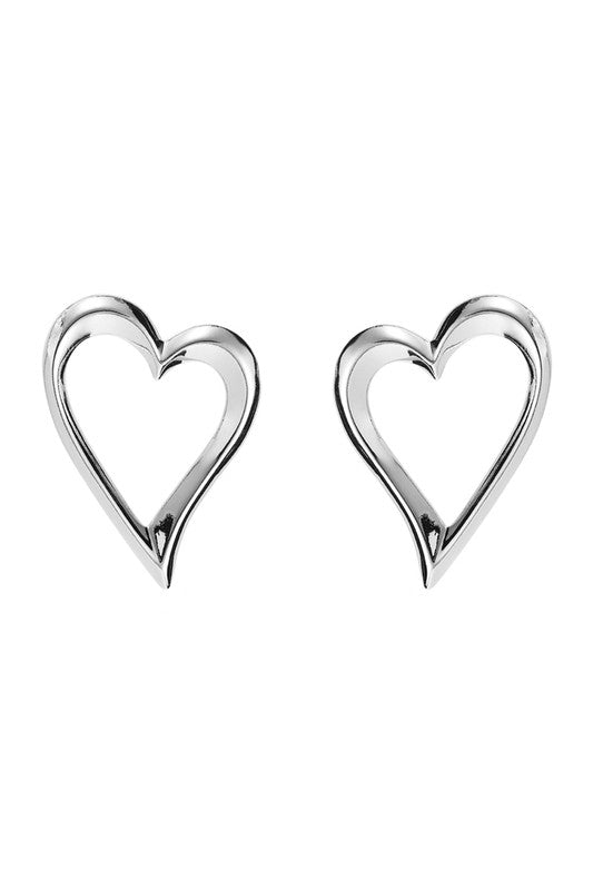 18k Gold Plated Large Hollow Heart Earrings | Uniquely Claudia Boutique