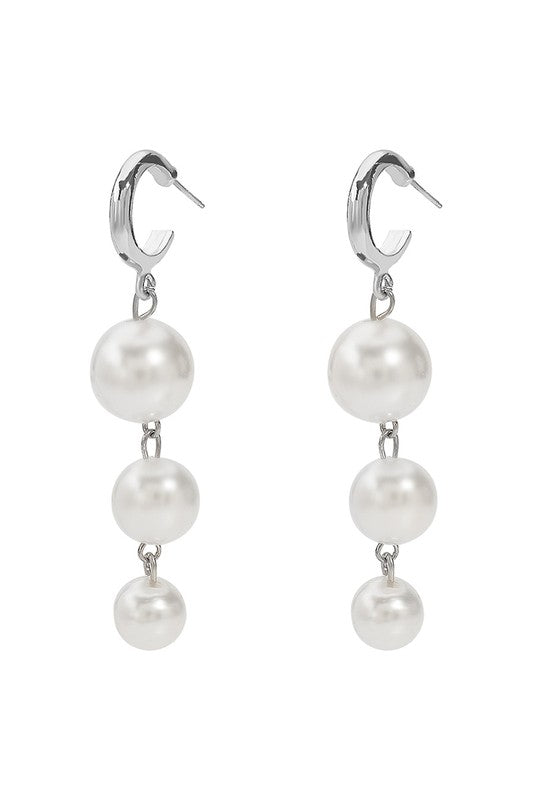 Elegant Layered Pearl Gold-Plated Dangle Earrings - Uniquely Claudia Boutique
