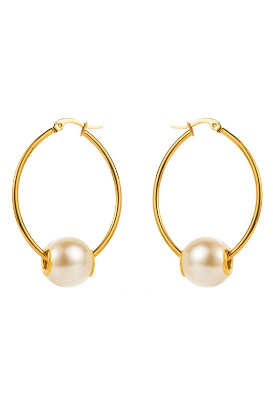 Pearl Hoop Earrings | Uniquely Claudia Boutique