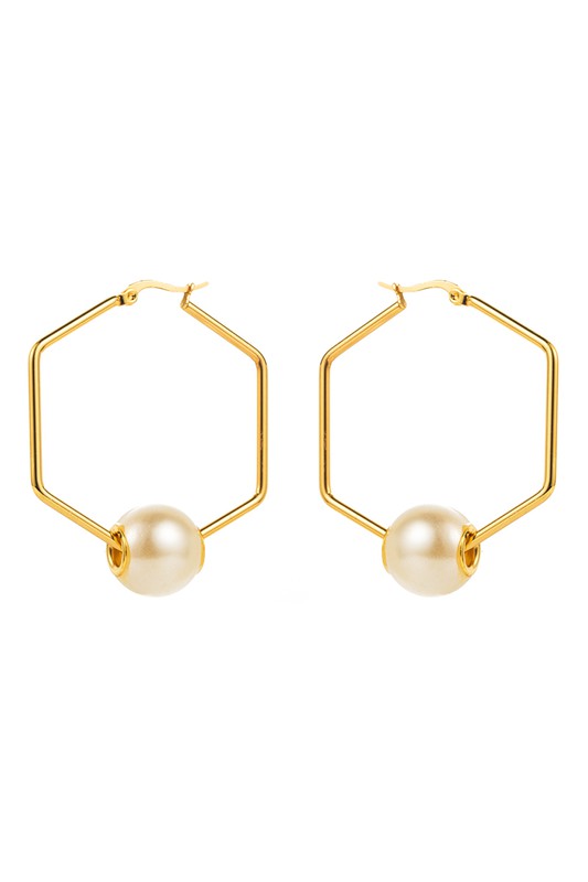 Pearl Hoop Earrings | Uniquely Claudia Boutique