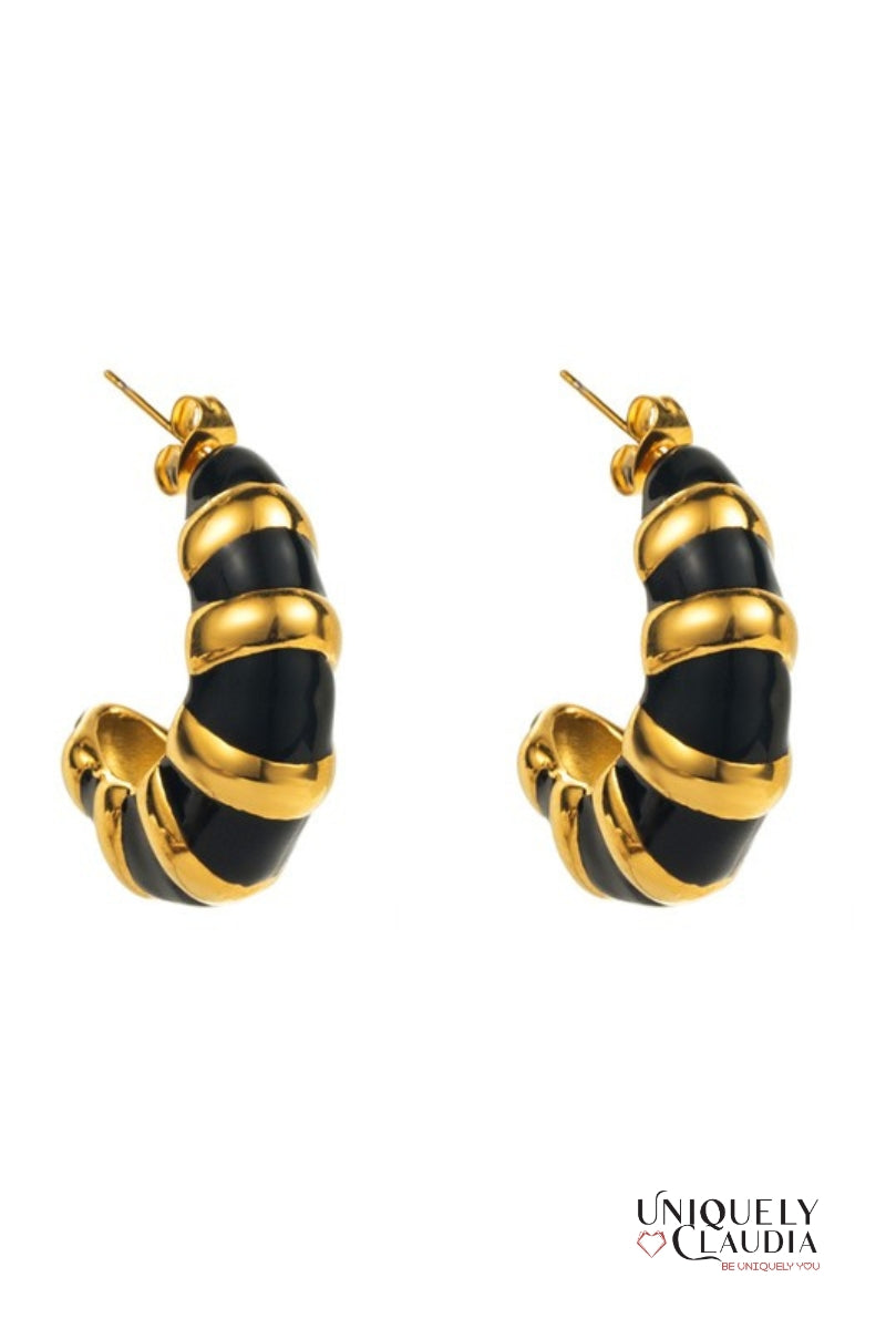 Enamel Open Hoop SS Earrings | Uniquely Claudia Boutique