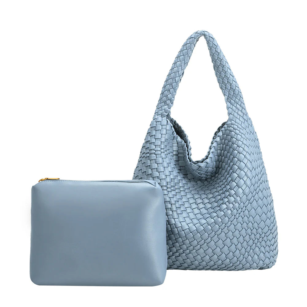 MELIE BIANCO: Johanna Sky Recycled Vegan Shoulder Bag | Uniquely Claudia Boutique
