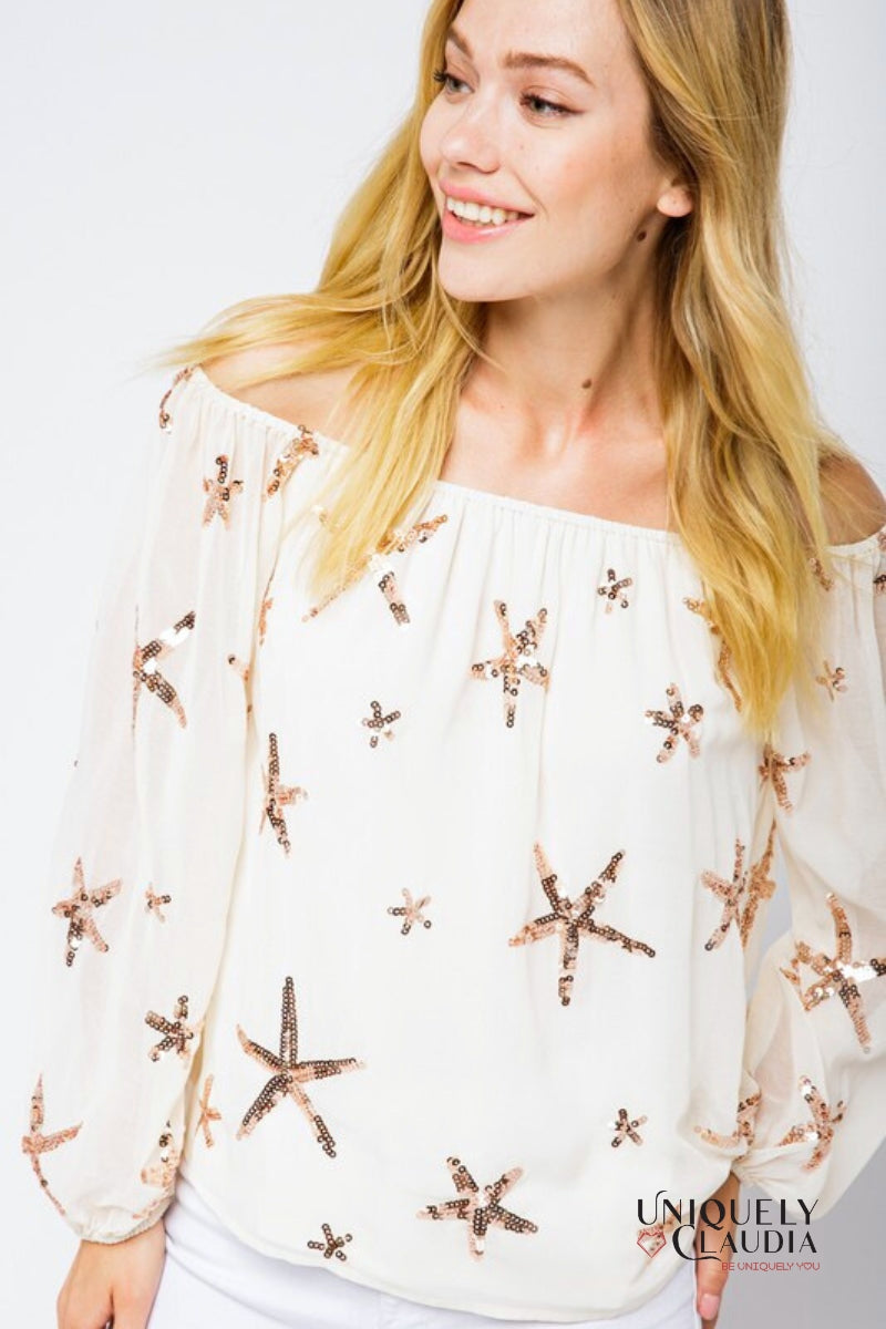 Stargaze Off The Shoulder Top | Uniquely Claudia