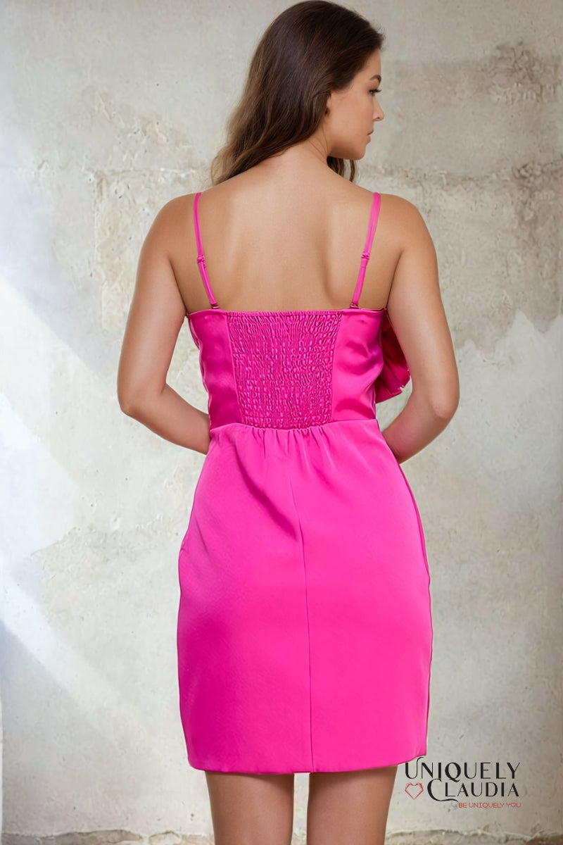 Rosemary Flower Detail Back Smocking Mini Dress | Uniquely Claudia Boutique